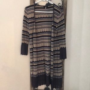 Long neutral patterned sweater